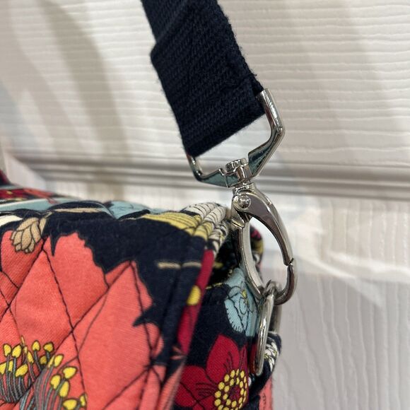 Vera Bradley Happy Snails Attache Laptop Brief Case Shoulder Bag Quilted Fabric - Picture 6 of 16